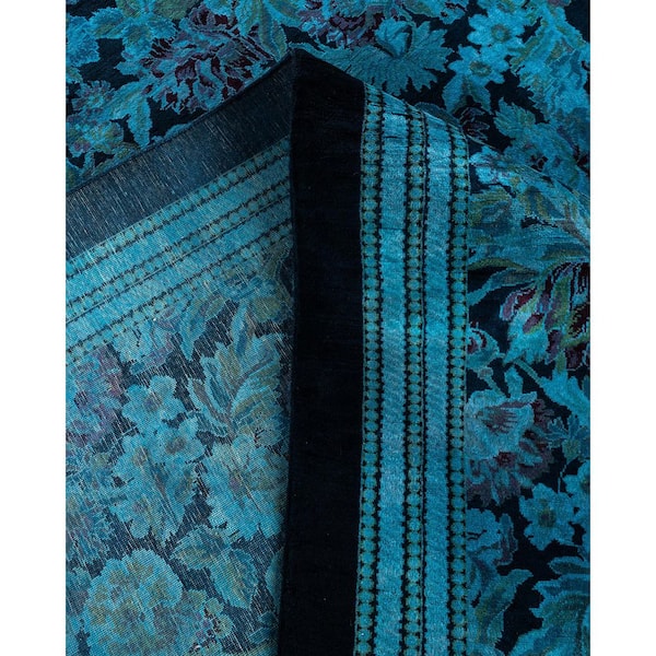 Overdyed Multi 10 ft. x 14 ft. Solid Wool Indoor Area Rug