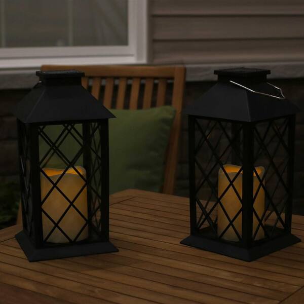 Sunnydaze Concord Outdoor Solar LED Candle Lantern - 11-Inch - Multiple Options