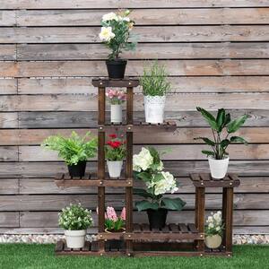 6-Layer Windmill Pots Plant Stand Flower Shelf Rack Outdoor Garden Display 