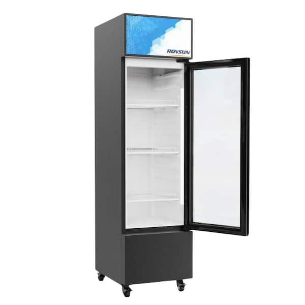 6 cu. ft. Commercial Upright Display Glass Door Beverage Refrigerator in Black