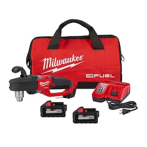 M18 FUEL 18-Volt Lithium-Ion Brushless Cordless 1/2 in. Hole Hawg Right Angle Drill Kit W/Two 6.0 Ah Batteries, Tool Bag