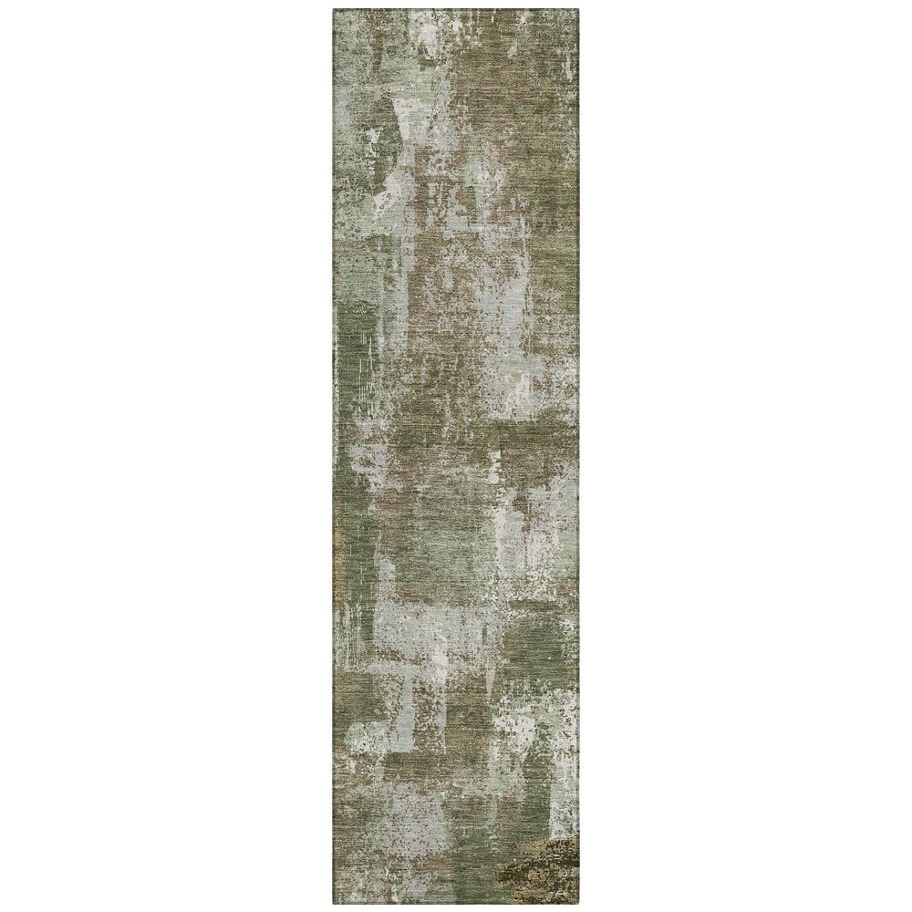 Chantille Machine Washable Indoor/Outdoor Abstract ACN2655 Olive 2 ft. x 7 ft. Runner Rug price history on PriceWatchPro