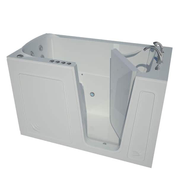 Universal Tubs Nova Heated 5 ft. Walk-In Air and Whirlpool Jetted Tub in White with Chrome Trim
