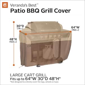 Veranda's Best 64 in. W x 30 in. D x 48 in. H Polyester with Polyvinyl Chloride Backing BBQ Grill Cover