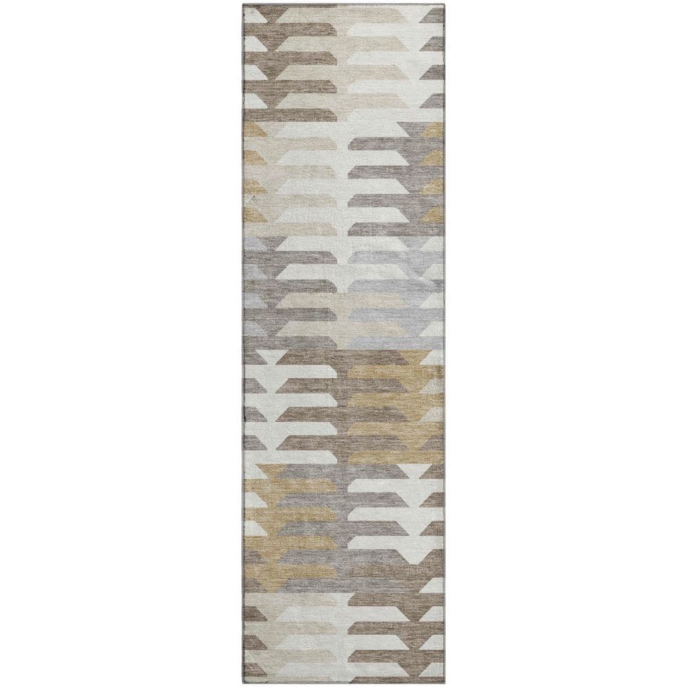 Mayfield Premium Machine Washable Abstract AMF2328 Taupe 2 ft. x 7 ft. Runner Rug price history on PriceWatchPro