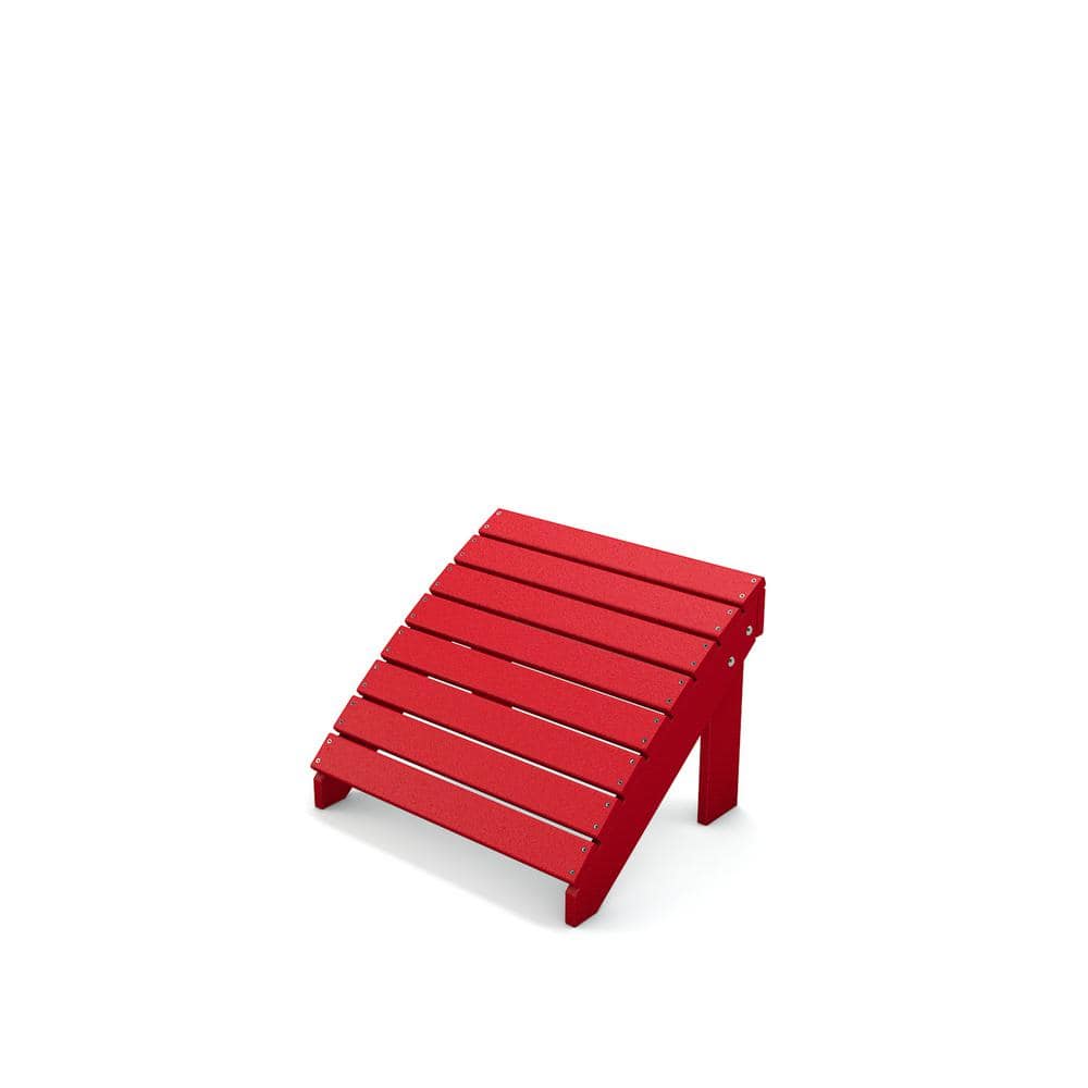 Frog Furnishings Adirondack Red Recycled Plastic Outdoor Ottoman PB   Outdoor Ottomans Pb Adtraotred 64 1000 