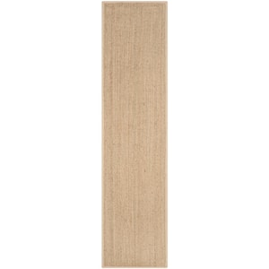 Natural Fiber Tan/Beige 3 ft. x 16 ft. Border Runner Rug