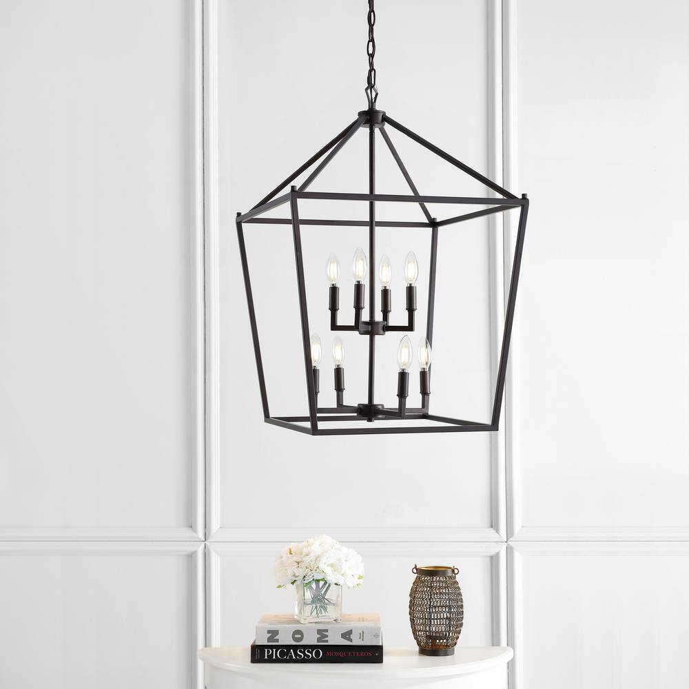 Pagoda 20" Oil-Rubbed Bronze LED Lantern Pendant with Adjustable Chain