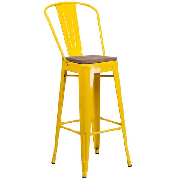 Flash Furniture 30.5 in. Yellow Bar Stool