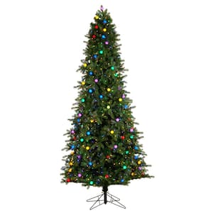 9.5 ft. Montana Mountain Fir Artificial Christmas Tree with 1275 Multi-Color Lights