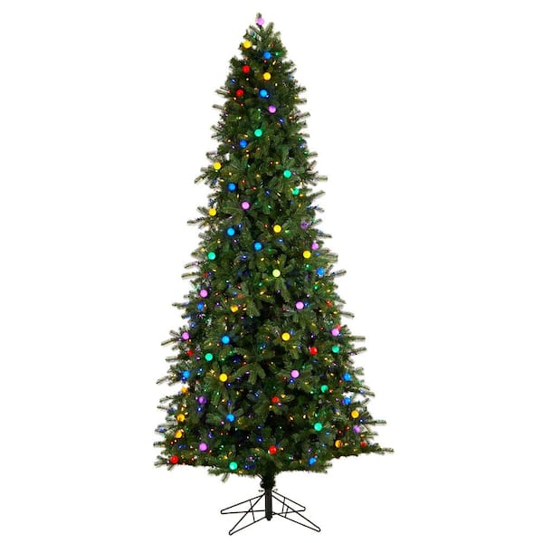 Nearly Natural 9.5 ft. Montana Mountain Fir Artificial Christmas Tree with 1275 Multi-Color Lights