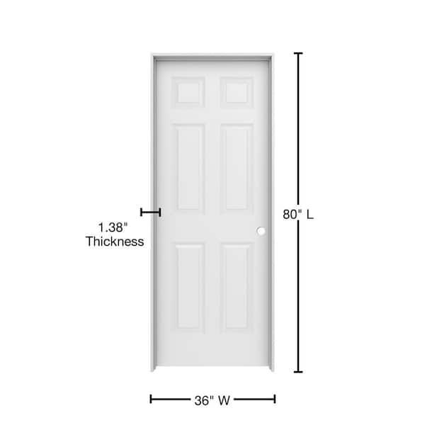 JELD-WEN 36 in. x 80 in. 6 Panel Colonist Primed Left-Hand
