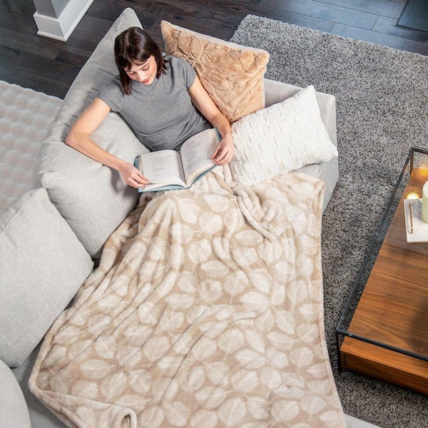 Couverture Polaire My World Cloud Sherpa - Beige/gris - 50x60 Pouces (127x152 Cm) - Neuve
