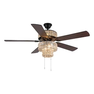 Bohemian 52 in. Indoor White Punched Metal Ceiling Fan with Light