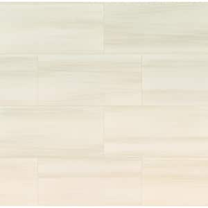 Bianco Dolomite 12 in. x 24 in. Polished Porcelain Stone Look Floor and Wall Tile (16 sq. ft./Case)