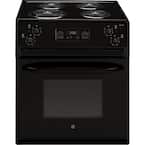 27 in. 3.0 cu. ft. Drop-In Electric Range with Self-Cleaning Oven in Black