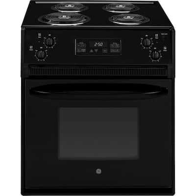 27 in. 3.0 cu. ft. Drop-In Electric Range with Self-Cleaning Oven in Black