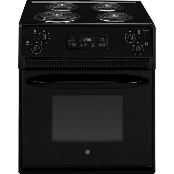 GE 27 in. 3.0 cu. ft. Drop-In Electric Range with Self-Cleaning Oven in Black