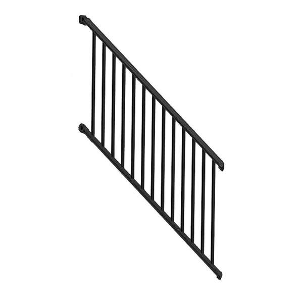 Weatherables Classic Square 3 ft. H x 70-1/2 in. W Textured Black Aluminum Stair Railing Kit