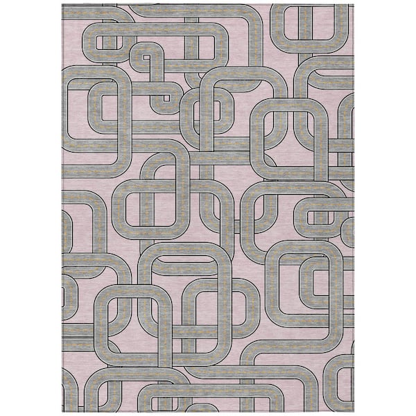 Chantille Machine Washable Indoor/Outdoor Abstract ACN2764 Pink 10 ft. x 14 ft. Area Rug