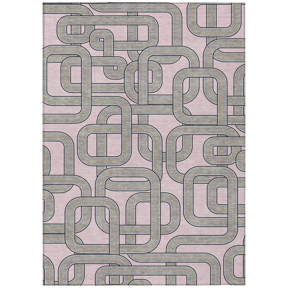 Chantille Machine Washable Indoor/Outdoor Abstract ACN2764 Pink 3 ft. x 5 ft. Area Rug price history on PriceWatchPro
