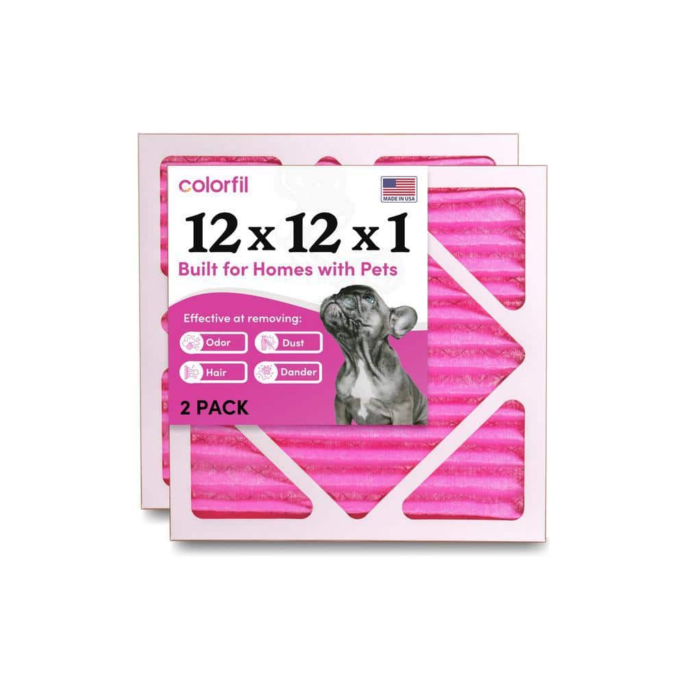 12 in. x 12 in. x 1 in. Odor Removal and Color Changing Pleated Furnace Air Filter, MERV 8 (2-Pack)