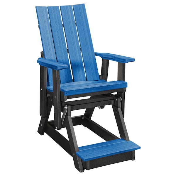 Brandon Series White 27 in. 1 Person High Density Polyethylene Plastic Outdoor Balcony Height Glider