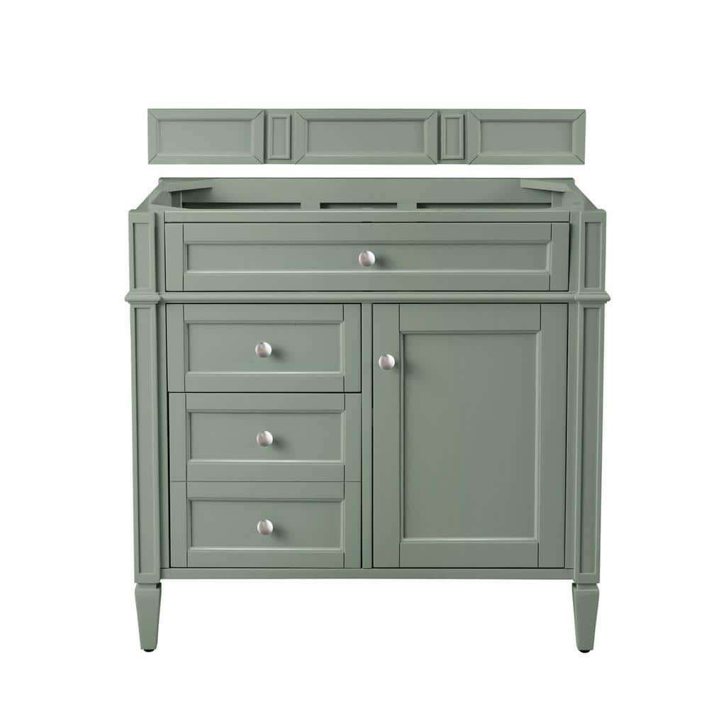 Smokey Celadon 36" Solid Wood Single Bathroom Vanity Base