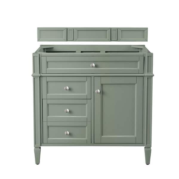 James Martin Vanities Brittany 34.9 in. W x 23.0 in. D x 32.6 in. H Single Bath Vanity Cabinet without Top in Smokey Celadon