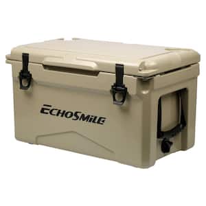 30 qt. Rotomolded Portable Ice Chest Cooler, Insulated Box with Bottle Opener for Outdoor, Camping, Pincnic, Khaki