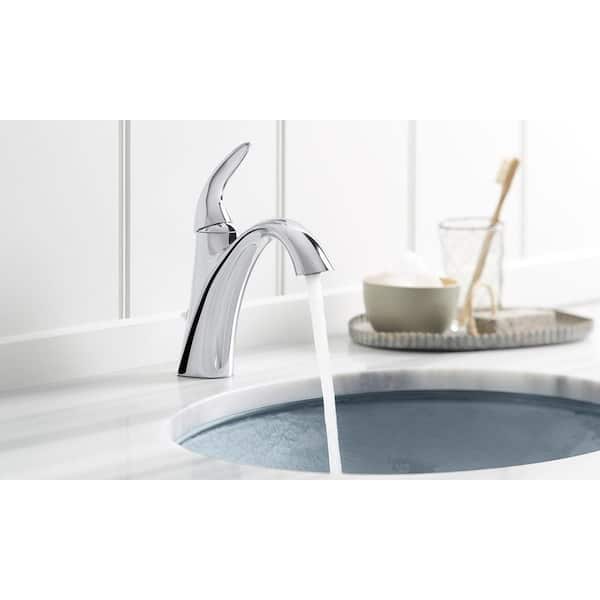Alteo Single Handle Single Hole Mid-Arc Water-Saving Bathroom Faucet in Polished Chrome