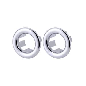 1.2 in. Plastic Sink Basin Trim Overflow Cover Insert in Hole Round Caps in Chrome (2-Pack)
