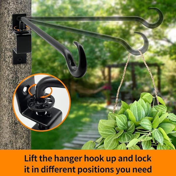 Cubilan 16 in. Swivel Plant Hangers Outdoor Heavy-Duty Black Iron Plant  Hanging Hook Bracket (2-Pack) B0BY7W1V4Q - The Home Depot