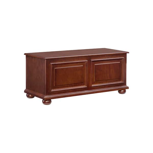 Rockland Cherry Finish Cedar Chest with Raised Panels and Bun Feet