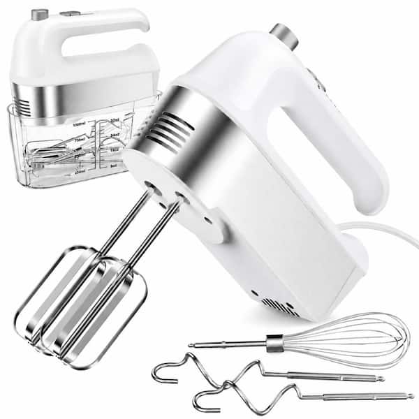Electric Hand Mixer 450W with 5 Speeds Turbo Boost, Storage Case, Scale Cup and 5 Stainless Steel Accessories