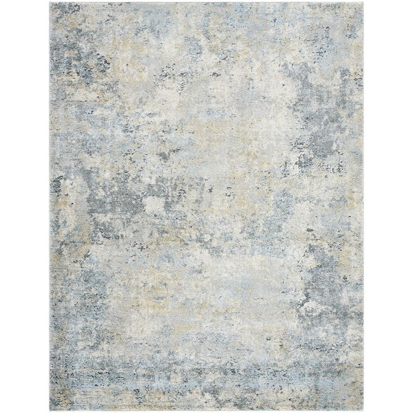Avellino Light Gray Modern Abstract 9 ft. 2 in. x 12 ft. Area Rug