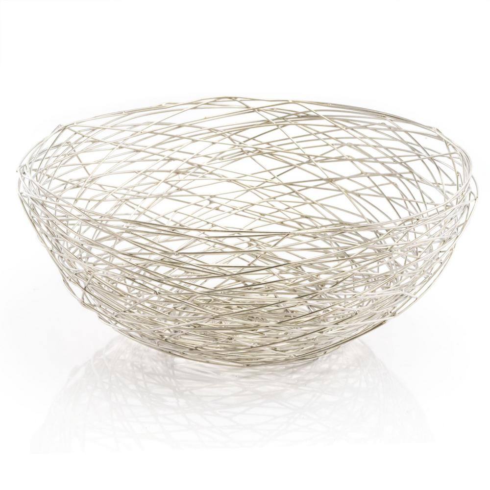 Contemporary Classic 12" Silver Wire Abstract Centerpiece Bowl