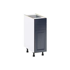 Devon 12 in. W x 24 in. D x 34.5 in. H Painted Blue Shaker Assembled Base Kitchen Cabinet with 2-Drawers