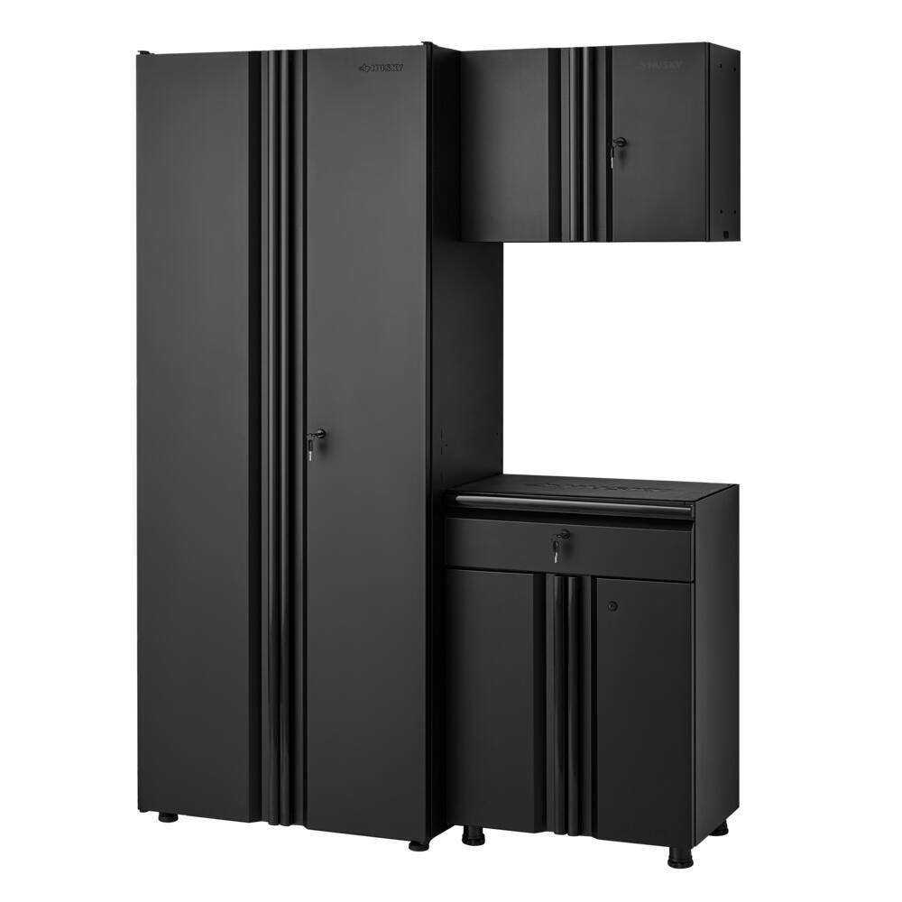 3-Piece Regular Duty Welded Steel Garage Storage System in Black (54 in. W 