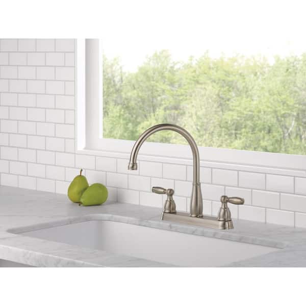 Delta - Foundations 2-Handle Standard Kitchen Faucet in Stainless