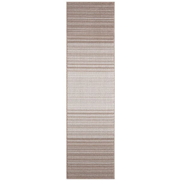 Cassie 2 ft. x 7 ft. Ivory Stripe Runner Rug