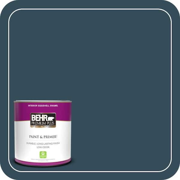 BEHR PREMIUM PLUS 1 qt. Home Decorators Collection #HDC-CL-28 Nocturne Blue Eggshell Enamel Low Odor Interior Paint & Primer