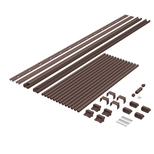 Rapid Rail 6 ft. x 36 in. Weathered Brown Aluminum Deck Stair Railing Kit