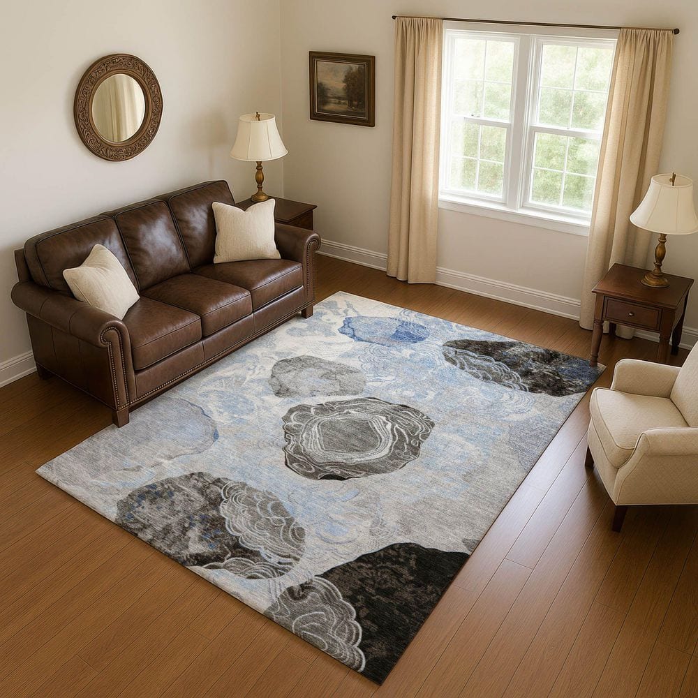 Mayfield Premium Machine Washable Abstract AMF1686 Sky 5 ft. x 7 ft. 6 in. Area Rug price history on PriceWatchPro