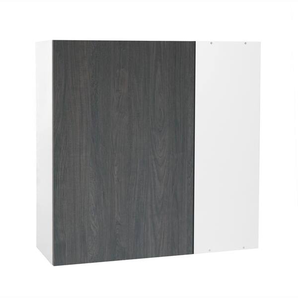 Cambridge Quick Assemble Modern Style, Carbon Marine 36 x 30 in. Blind Wall Kitchen Cabinet (36 in. W x 12 in. D x 30 in. H)