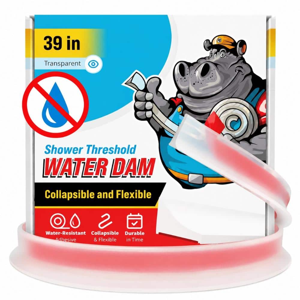 39 in Transparent Collapsible Shower Water Dam Barrier for Walk In Shower Threshold Floor Protection price history on PriceWatchPro