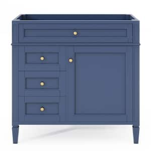 35 in. W x 17.87 in. D x 33 in. H Freestanding Bath Vanity Cabinet without Top in Blue