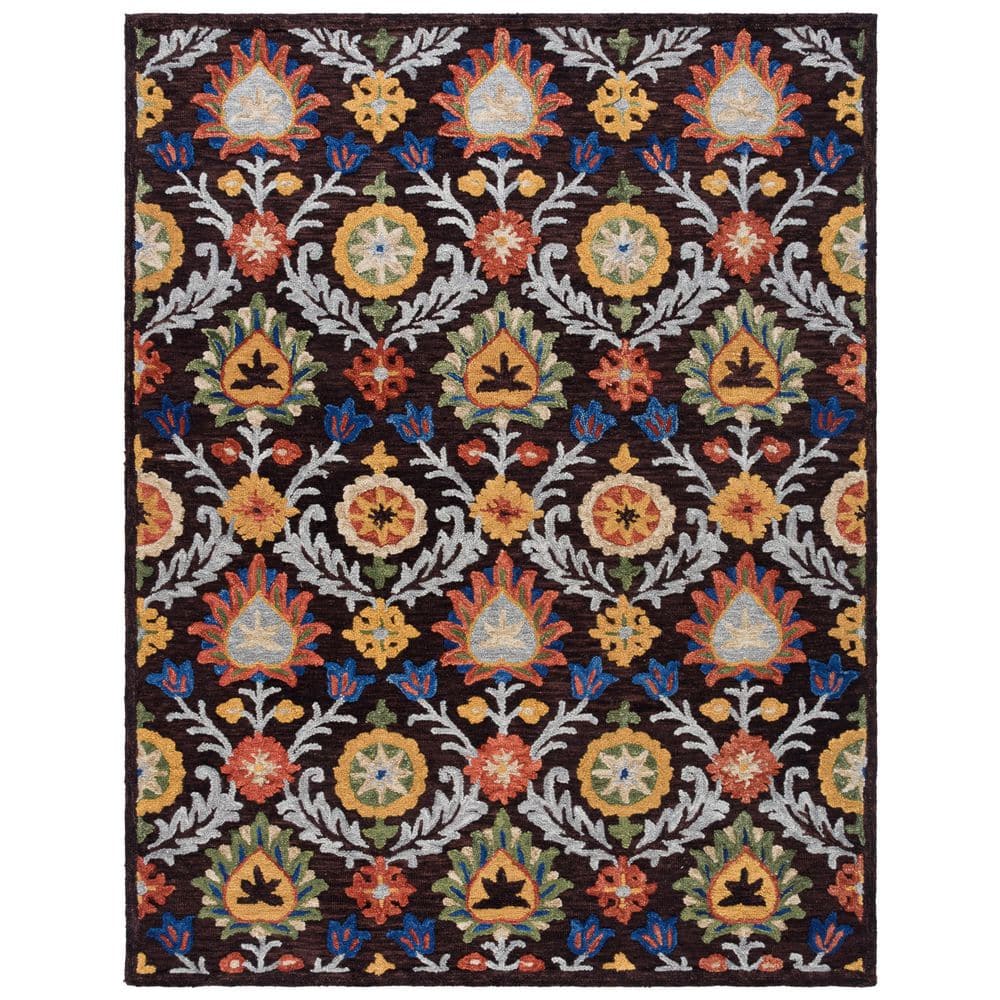 Blossom 8 ft. x 10 ft. Brown/Orange Diamond Ornate Floral Area Rug price history on PriceWatchPro