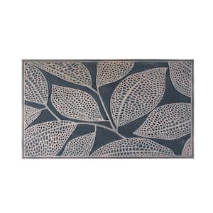 Leaf Design Rubber 18 in. x 30 in. Beautifully Copper Hand Finished, Non-Slip, Durable Heavy Duty Door Mat