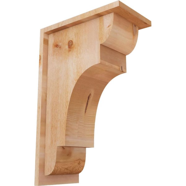 Ekena Millwork 8 in. x 14 in. x 22 in. New Brighton Rough Sawn Western Red Cedar Corbel with Backplate
